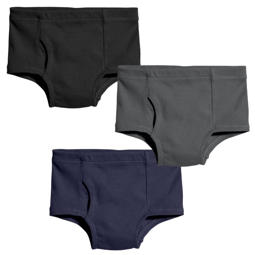 City Threads Boys Organic Cotton Brief Underwear for Sensitive Skin and Sensory Friendly (SPD), Darks, 3T