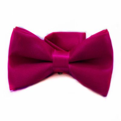 Soophen Solid Banded Bow Ties -Dark Crimson