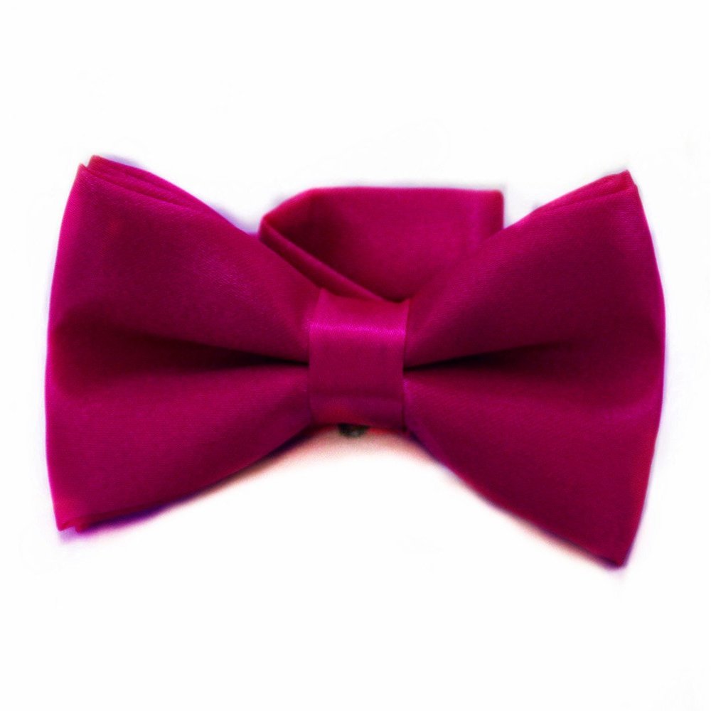 Soophen Solid Banded Bow Ties -Dark Crimson