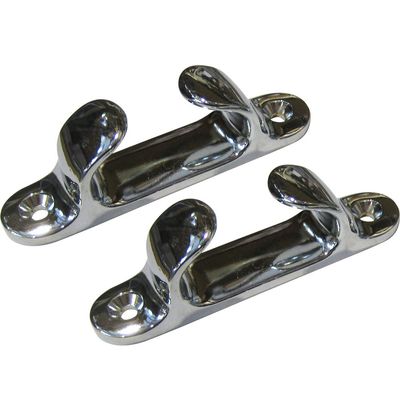 Perko 4" Straight Chocks Pair Chrome Plated Zinc