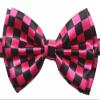 Novelty Mens Adjustable Tuxedo Checkered Black Pink Bowtie Adjustable Elastic Strap Bowtie view 1