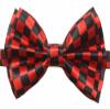 Novelty Mens Adjustable Tuxedo Checkered Black Red Bowtie Adjustable Elastic Strap Bowtie view 1