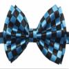 Novelty Mens Adjustable Tuxedo Checkered Black Blue Bowtie Adjustable Elastic Strap Bowtie view 1