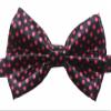 Novelty Mens Adjustable Tuxedo Black Pink Polka Dots Bowtie Adjustable Elastic Strap Bowtie view 1