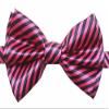 Novelty Mens Adjustable Tuxedo Stripe Black and Pink Bowtie Adjustable Elastic Strap Bowtie view 1