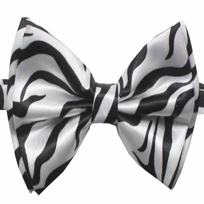 Novelty Mens Adjustable Tuxedo Zebra Black and White Bowtie Adjustable Elastic Strap Bowtie