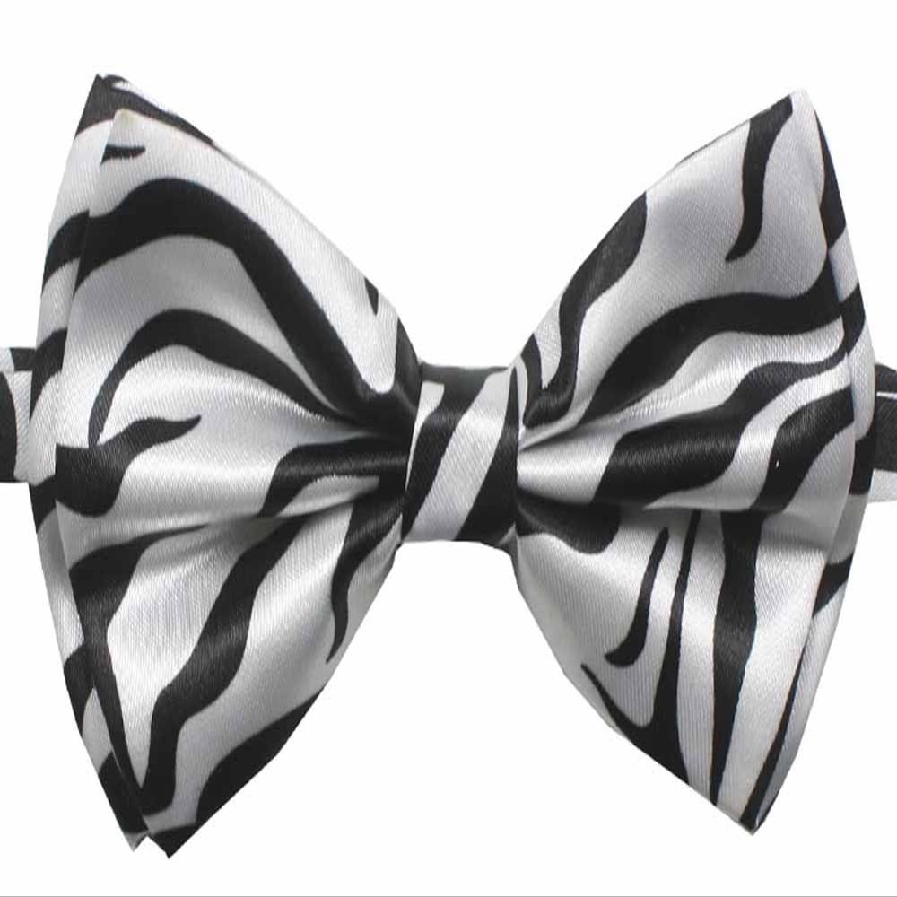 Novelty Mens Adjustable Tuxedo Zebra Black and White Bowtie Adjustable Elastic Strap Bowtie
