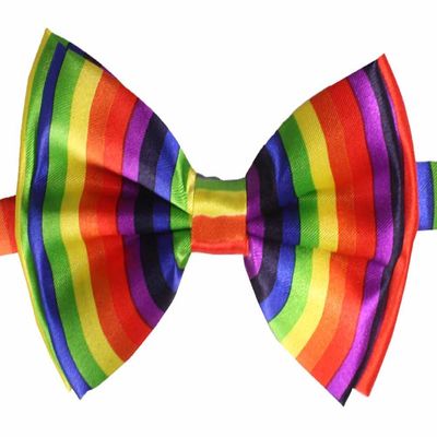 Novelty Mens Adjustable Tuxedo Rainbow Design Colors Adjustable Elastic Strap Bowtie