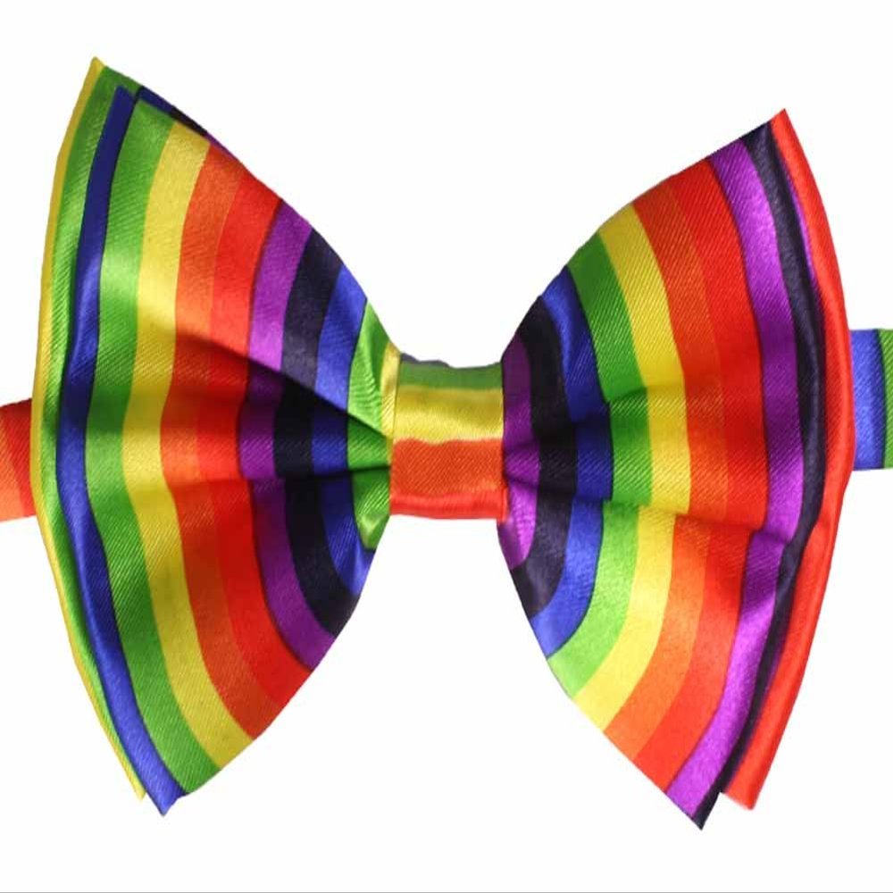 Novelty Mens Adjustable Tuxedo Rainbow Design Colors Adjustable Elastic Strap Bowtie