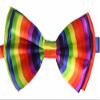 Novelty Mens Adjustable Tuxedo Rainbow Design Colors Adjustable Elastic Strap Bowtie view 1