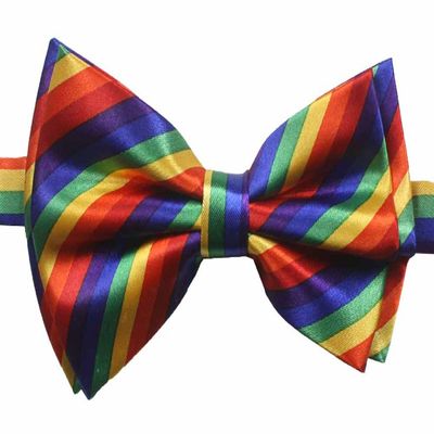 Novelty Mens Adjustable Tuxedo Rainbow Design Colors Adjustable Elastic Strap Bowtie