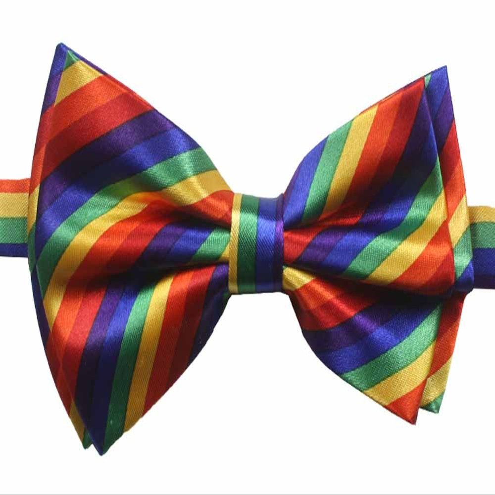 Novelty Mens Adjustable Tuxedo Rainbow Design Colors Adjustable Elastic Strap Bowtie