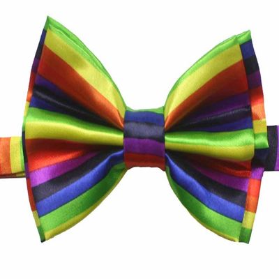 Novelty Mens Adjustable Tuxedo Rainbow Design Colors Adjustable Elastic Strap Bowtie