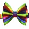 Novelty Mens Adjustable Tuxedo Rainbow Design Colors Adjustable Elastic Strap Bowtie view 1
