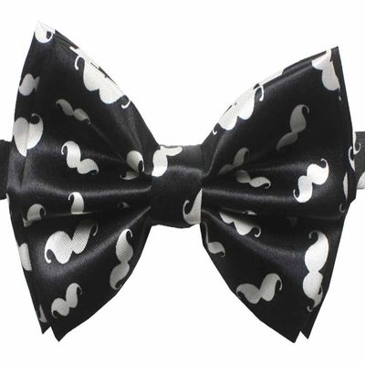 Novelty Mens Adjustable Tuxedo Mustache Design Adjustable Elastic Strap Bowtie