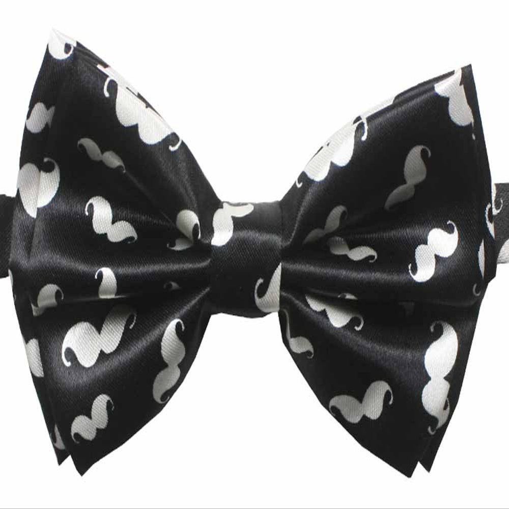 Novelty Mens Adjustable Tuxedo Mustache Design Adjustable Elastic Strap Bowtie