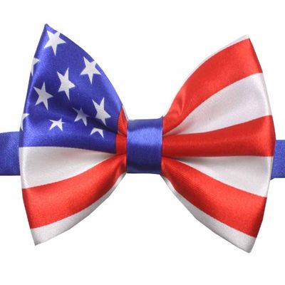 Novelty Mens Adjustable Tuxedo American Flag USA Design Adjustable Elastic Strap Bowtie