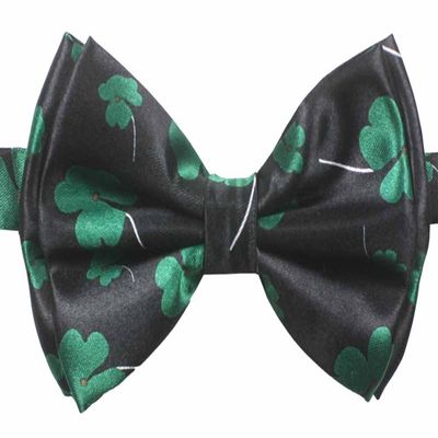 Novelty Mens Adjustable Tuxedo Irish Clover Design Adjustable Elastic Strap Bowtie