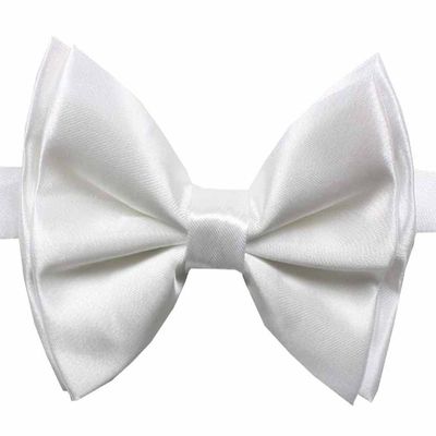 Novelty Mens Adjustable Tuxedo White Bowtie Adjustable Elastic Strap Bowtie