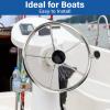 Amarine Made 5-Spoke 13-1/2 Inch Destroyer Style Stainless Boat Steering Wheel with M Size Knob - 9310SRF1 view 3