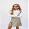 French Toast Girls' Adjustable Waist Front Tab Pleated Skirt, Khaki, 5 view 2