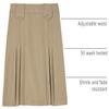 French Toast Girls' Adjustable Waist Front Tab Pleated Skirt, Khaki, 5 view 4