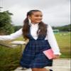 French Toast Girls' Plaid V-Neck Pleated Jumper, Blue & Red Plaid, 6 view 2