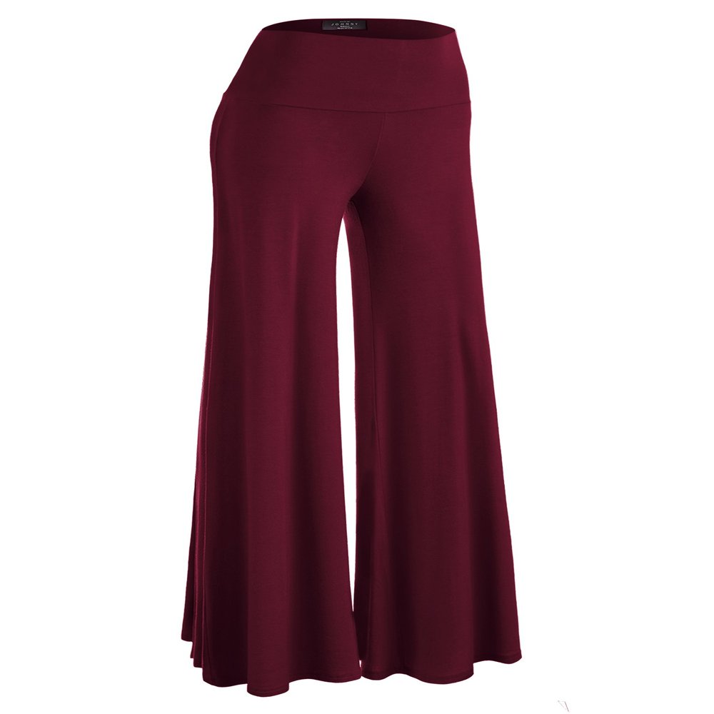 Lock and Love WB750 Womens Chic Palazzo Lounge Pants XXL Wine