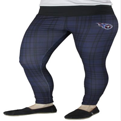 Tennessee Titans NFL Juniors Women's Plaid Leggings - Navy Blue (XS (0/1))