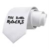 TOOLOUD My Dad Rocks Printed White Neck Tie view 1