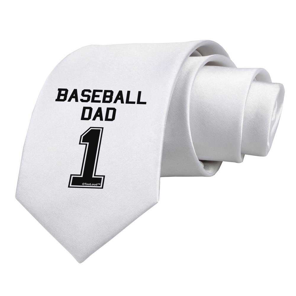 TOOLOUD Baseball Dad Jersey Printed White Neck Tie