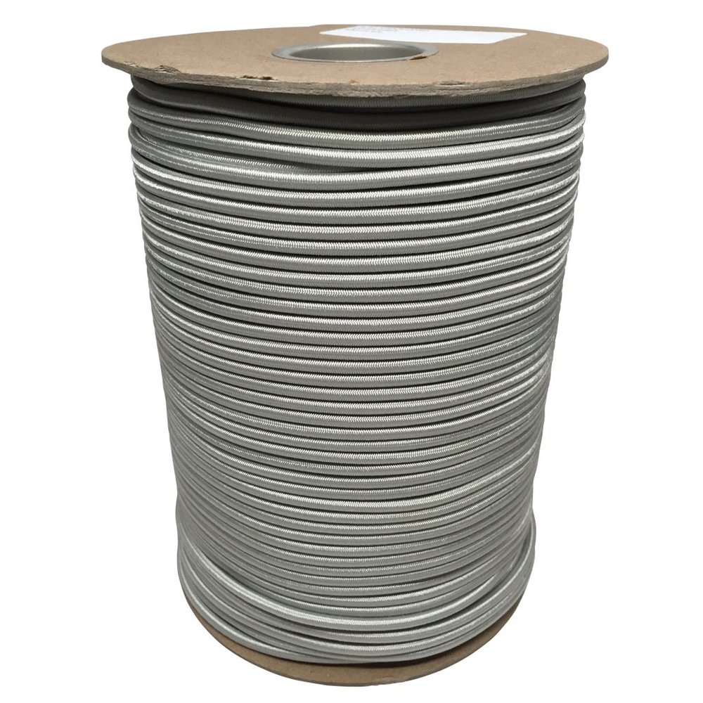 Pinnacle Water Sports 5/32 inch x 500 feet Marine Grade Bungee / Shock Cord on Bulk Spool Made Specifically for rigging Stand Up Paddle Boards / SUP / Kayaks (Silver Grey)
