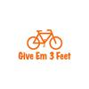 Give Em 3 Feet Bike Bicycle - Vinyl Decal Sticker - 10" x 5.75" - Orange view 1