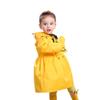 BIKMAN Girl's Hooded Raincoat Princess Dress Style Solid Color Rainwear (S(1-3 Years Old), Yellow) view 1