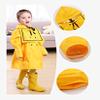 BIKMAN Girl's Hooded Raincoat Princess Dress Style Solid Color Rainwear (S(1-3 Years Old), Yellow) view 2