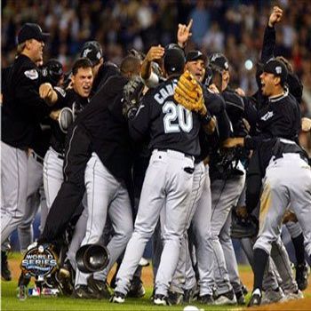 2003 Florida Marlins Celebrate World Series Victory 11x14 Photo