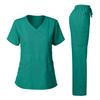 Dagacci Medical Uniform Scrubs for Women Set  Natural Stretch Ultra Soft V-Neck Top and Pants Sets for Women - 9 Pocket Teal Green XL view 1