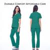 Dagacci Medical Uniform Scrubs for Women Set  Natural Stretch Ultra Soft V-Neck Top and Pants Sets for Women - 9 Pocket Teal Green XL view 2