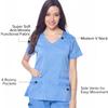 Dagacci Medical Uniform Scrubs for Women Set  Natural Stretch Ultra Soft V-Neck Top and Pants Sets for Women - 9 Pocket Teal Green XL view 3