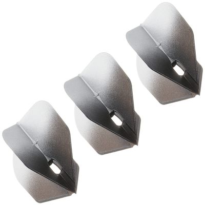LSTYLE Dart Flights - L3 PRO Shape - 2 Tone Black with Silver | Set of 3 | for Soft & Steel Tip Darts