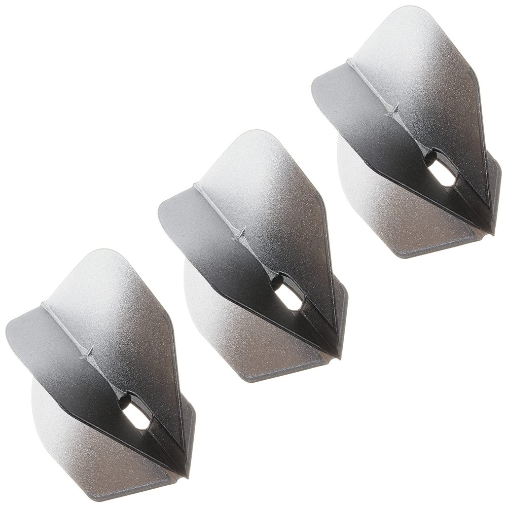 LSTYLE Dart Flights - L3 PRO Shape - 2 Tone Black with Silver | Set of 3 | for Soft & Steel Tip Darts