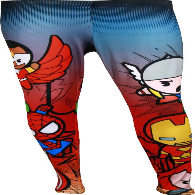 Marvel Avengers Chibi Junior's Black Leggings, X-Large