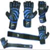 Elite Leather Gym Gloves with Built in 2" Wide Wrist Wraps Grip & Design for Weightlifting Power Lifting Bodybuilding & Strength Training Workout Exercises (Blue, X-Large) view 2