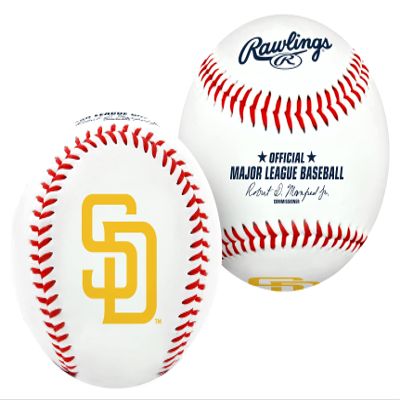 Rawlings | MLB Team Logo Baseball | San Diego Padres | Official | White