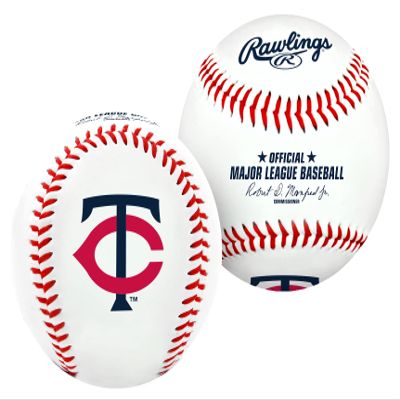 Rawlings MLB Minnesota Twins Team Logo Baseball, White, 1