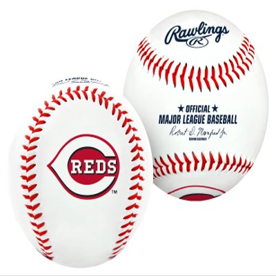 Rawlings | MLB Team Logo Baseball | Cincinnati Reds | Official | White
