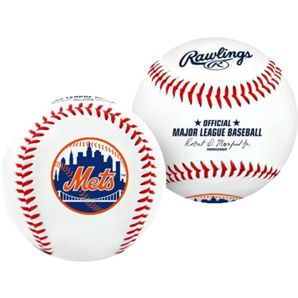 Rawlings | MLB Team Logo Baseball | New York Mets | Official | White
