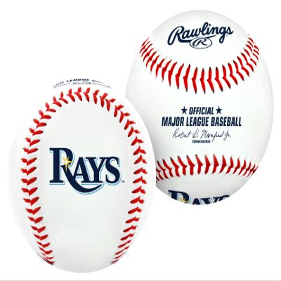 Rawlings | MLB Team Logo Baseball | Tampa Bay Rays | Official | White