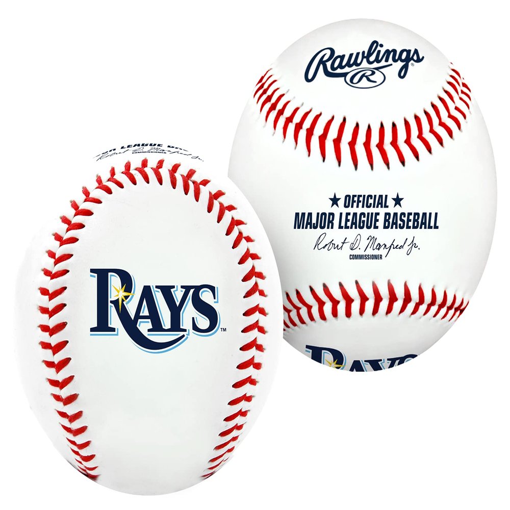 Rawlings | MLB Team Logo Baseball | Tampa Bay Rays | Official | White