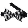 EmilyRose Couture Men's Stripes Bow Ties (Medium (6-12 Years of Age), Black & White (Edgy)) view 1